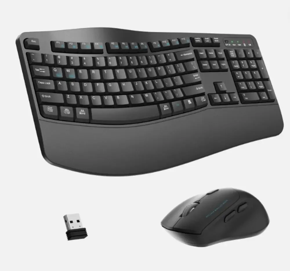 Reccazr Ergonomic Keyboard and Mouse, Black